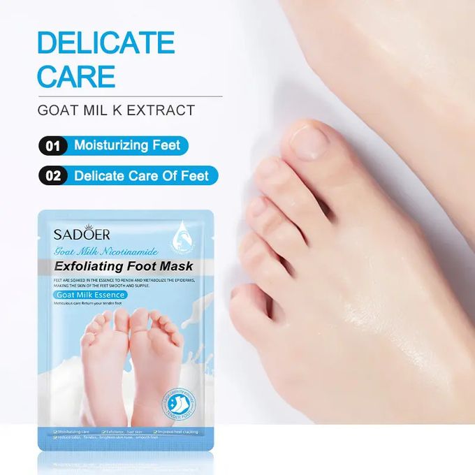 Foot Mask Goat Milk & Nicotinamide Foot Peeling, Foot Exfoliating Mask