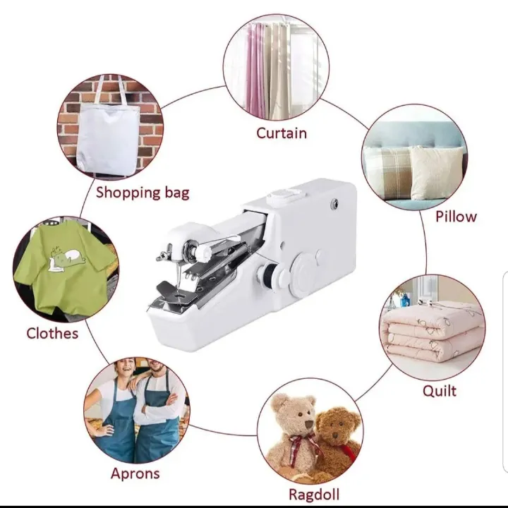 Mini Portable Handheld Sewing Machine Stitch Sew Needlework Cordless Clothes Fabrics Electric Sewing Machine With Kit Accessories