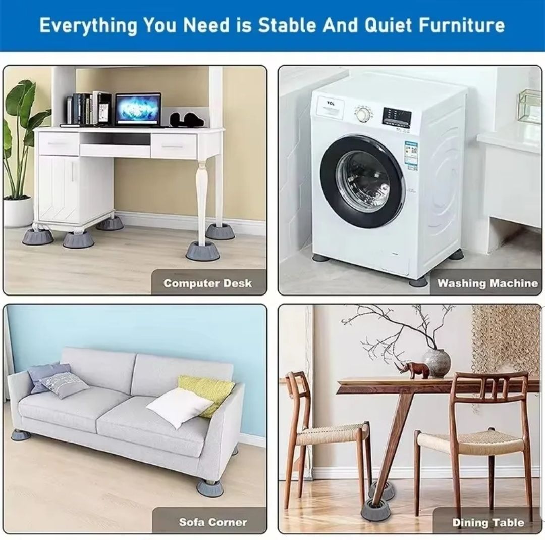 4Pcs Anti Vibration Feet Pads Waterproof Legs Slipstop Silent Skid Raiser Mat Washing Machine Support Dampers Stand Furniture