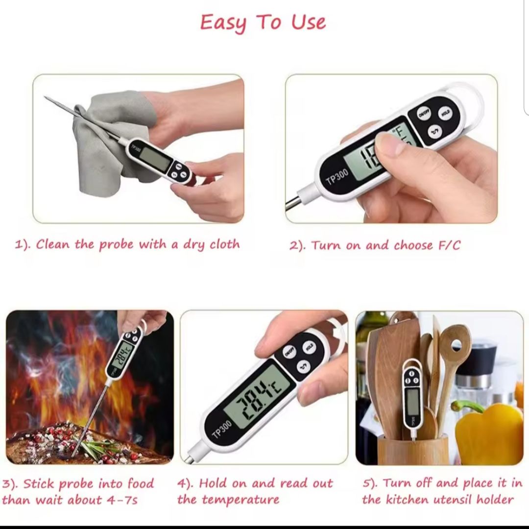 Food Thermometer TP300 Digital Kitchen Thermometer For Meat Cooking Food Probe BBQ Electronic Oven Kitchen Tools