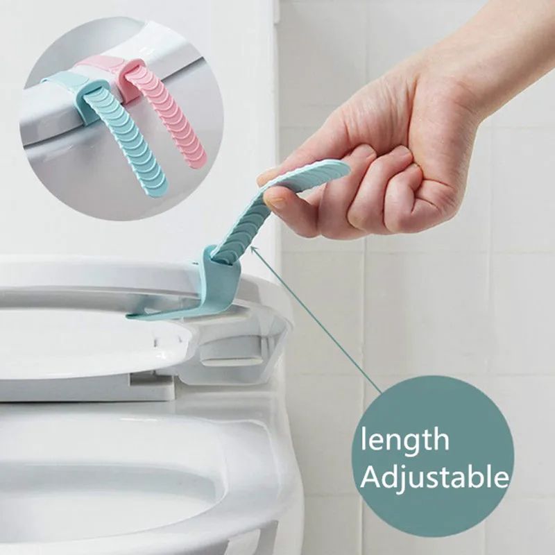 2pc Portable Foldable Toilet Seat Cover Lifter Sanitary Closestool Cover Lift Handle For Travel Home Bathroom Toilet Accessories