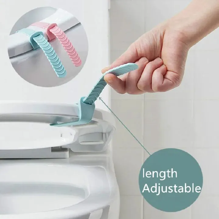 2pc Portable Foldable Toilet Seat Cover Lifter Sanitary Closestool Cover Lift Handle For Travel Home Bathroom Toilet Accessories