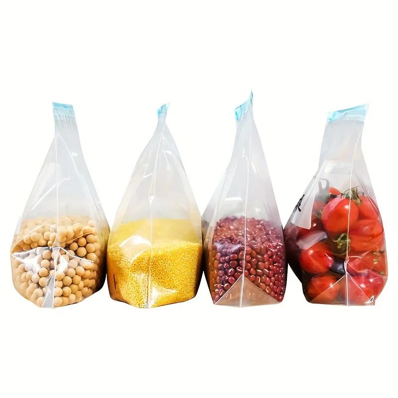 15 pieces  Reusable Zipper Bag Stand Up Zip Shut Plastic Freezer Bag Fruit Vegetable Ziplock Kitchen Food Storage Organizer Pouch bag