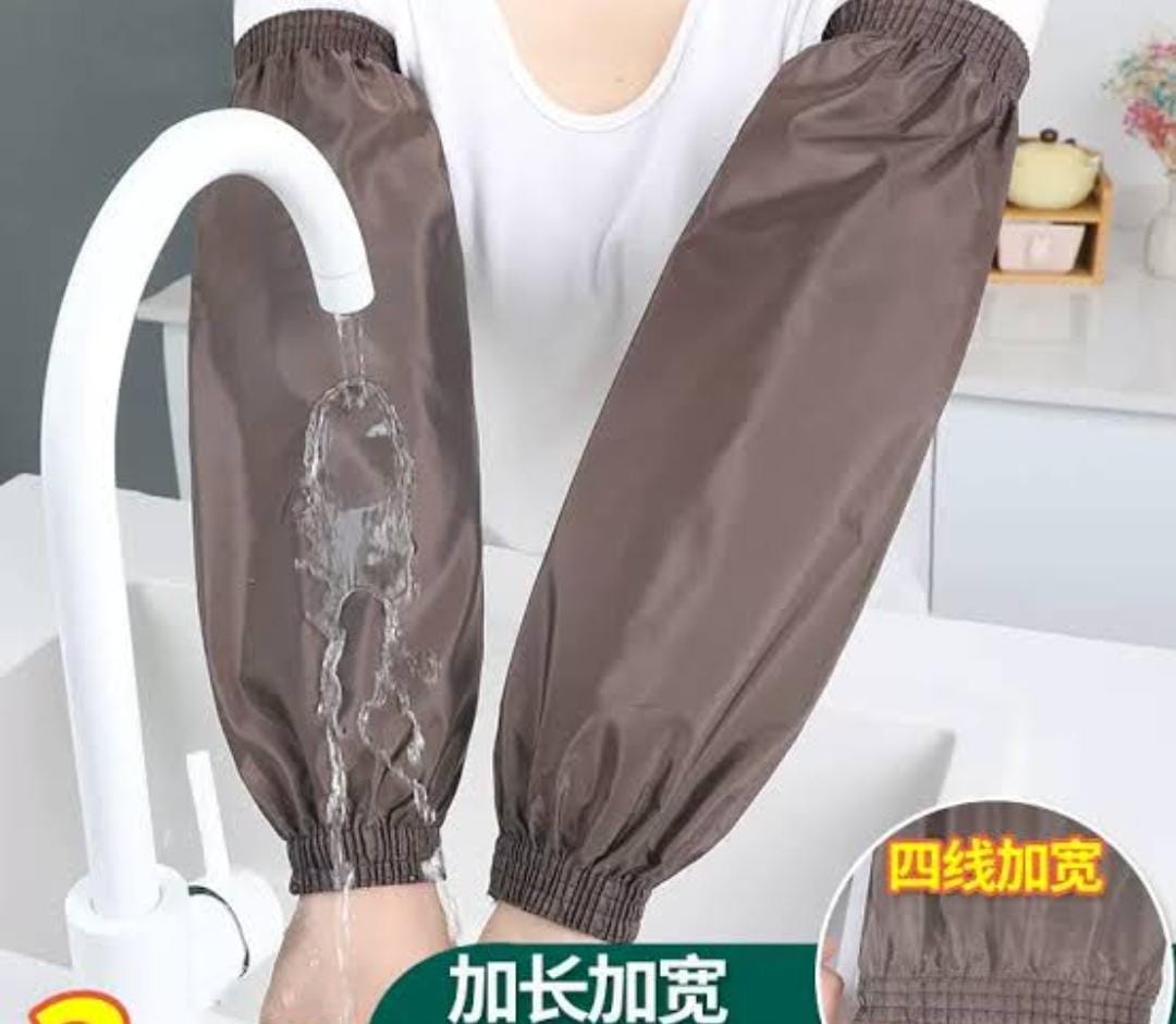 1 Pair Dishwashing  Sleeve Cover Waterproof Cute Cartoon Pattern Oversleeves Protective Cuff Design Dirt-proof Hand Sleeves