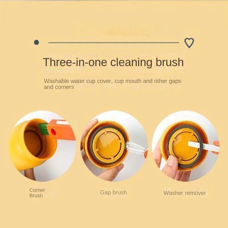 3-in-1 Insulated lid brush Multi-functional recessed cleaning brush Lid Gap cleaning Scrub Scrub Baby bottle cleaner