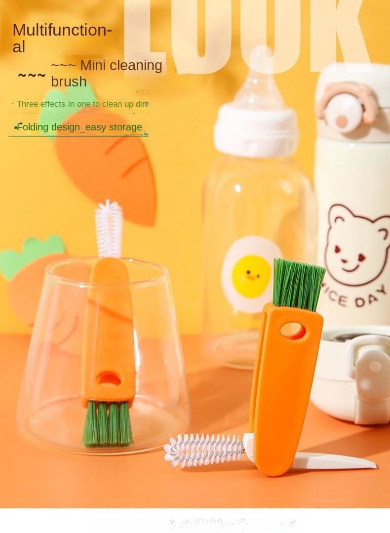 3-in-1 Insulated lid brush Multi-functional recessed cleaning brush Lid Gap cleaning Scrub Scrub Baby bottle cleaner