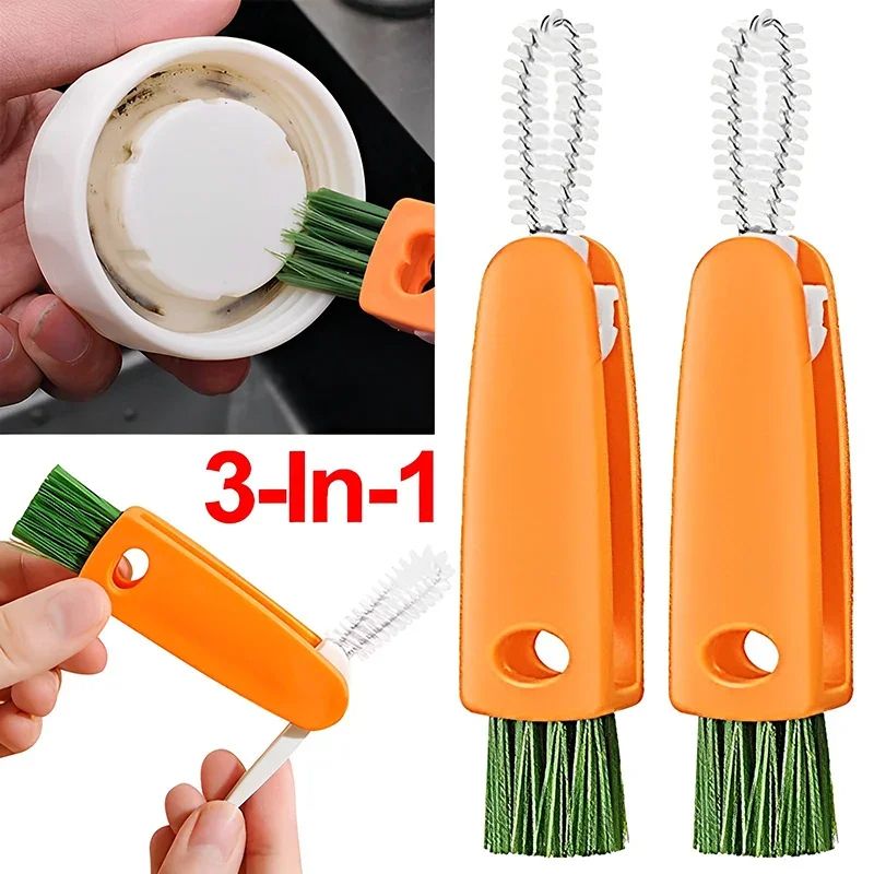3-in-1 Insulated lid brush Multi-functional recessed cleaning brush Lid Gap cleaning Scrub Scrub Baby bottle cleaner