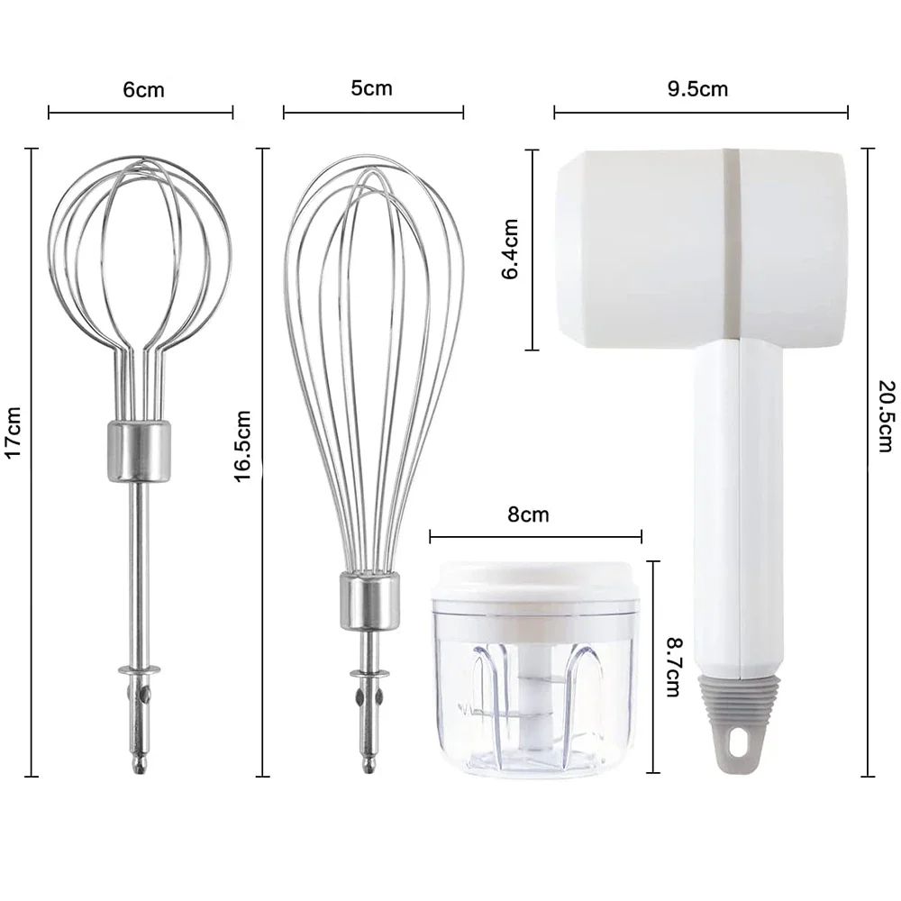 3 in 1 Handheld Wireless Mini Mixer 3-Speed Electric Food Blender Mixer Egg Beater Cream Cake Baking Dough Mixers