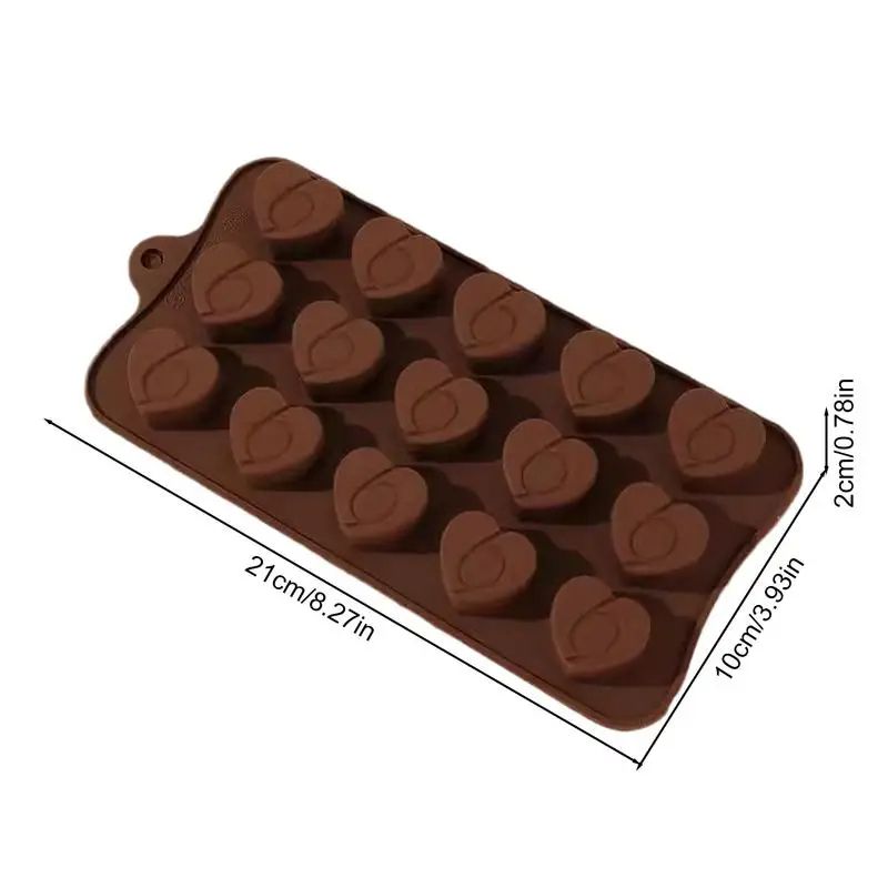 Heart-Shaped Handmade Chocolate Mold 15 Handmade Soap Cake Molds with Love Silicone Ice Trays 15 slot chocolate, candy, ice cream or ice cubes silicone moulds