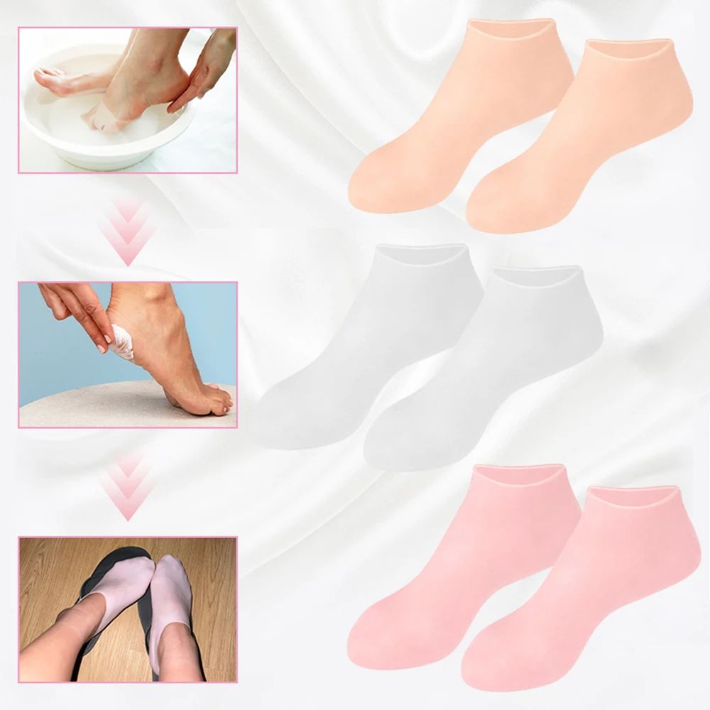 Silicone Foot Care Socks Anti Cracking Moisturizing Gel Socks Dead Skin Remover Protector Pain Relief Foot Care Tool