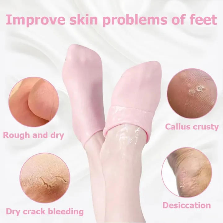 Silicone Foot Care Socks Anti Cracking Moisturizing Gel Socks Dead Skin Remover Protector Pain Relief Foot Care Tool