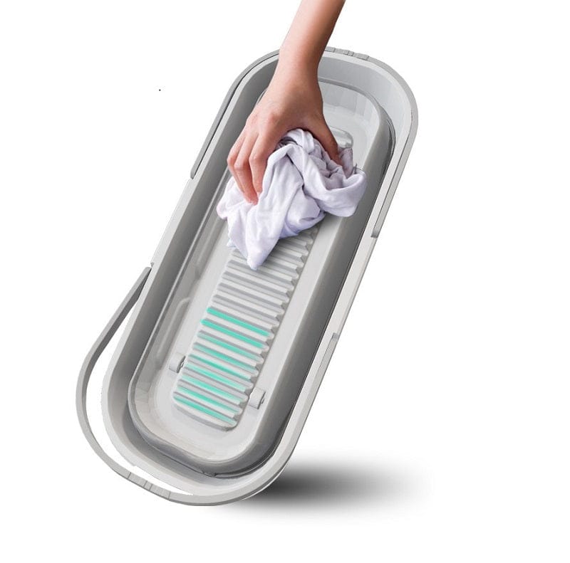 Foldable Plastic Bucket Mop With Handle Water Storage Floor Cleaning Basin Mop For Home Use No Hand Wash Required