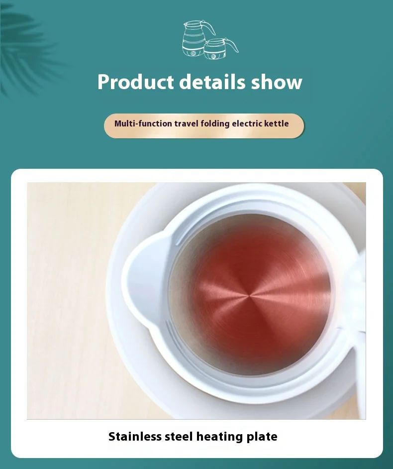 Mini Portable Foldable Electric Kettle 600ML Household Travel Kettle Kitchen Appliances Teapot High Temperature Boiling Water
