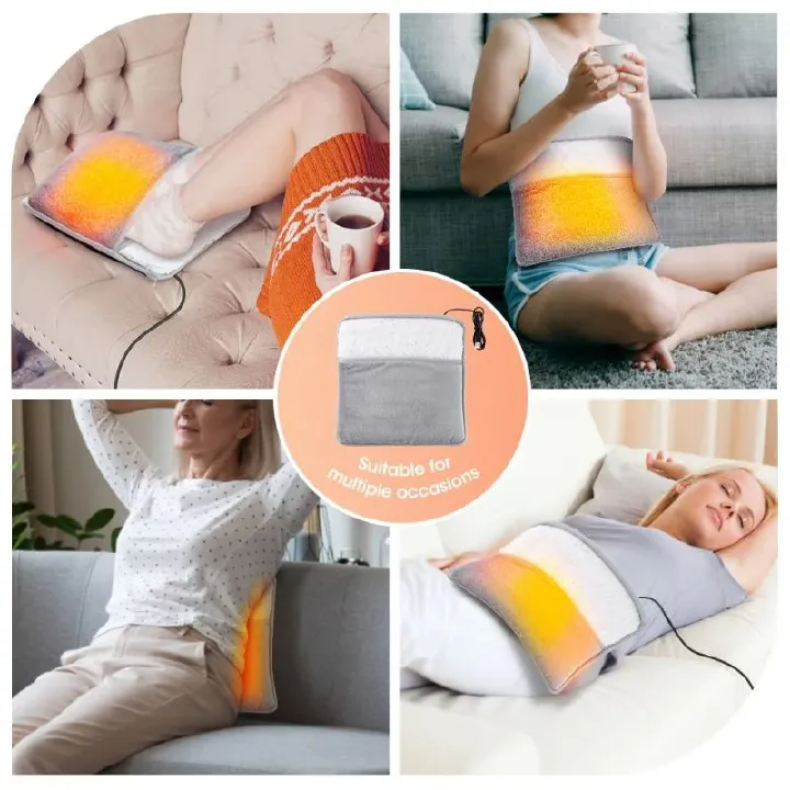 Household Feet Warmer Heater USB Soft Plush Thermal Blanket Feet Foot Warming Mat Heating Slippers for Home Office Bedroom