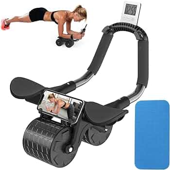 Ab Roller Wheel Automatic Rebound With 2 Elbow Support Flat Plate Exercise Wheel Silence Abdominal Wheel Home Exercise Equipment