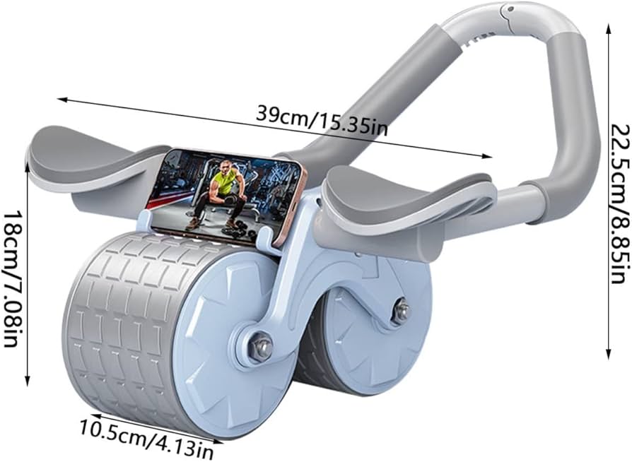 Ab Roller Wheel Automatic Rebound With 2 Elbow Support Flat Plate Exercise Wheel Silence Abdominal Wheel Home Exercise Equipment