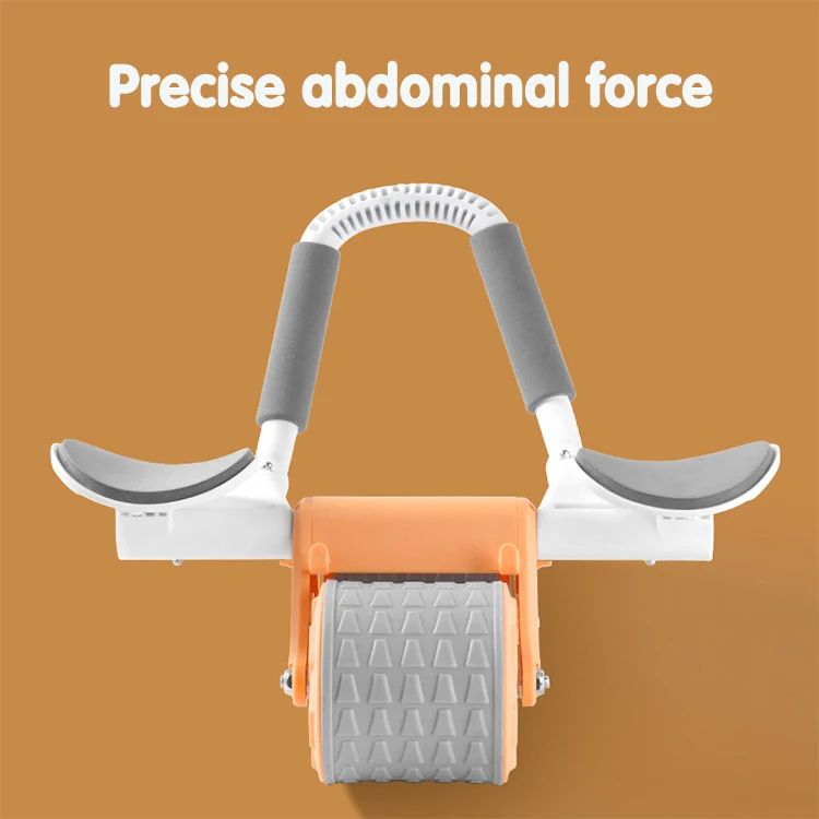 Ab Roller Wheel Automatic Rebound With 2 Elbow Support Flat Plate Exercise Wheel Silence Abdominal Wheel Home Exercise Equipment