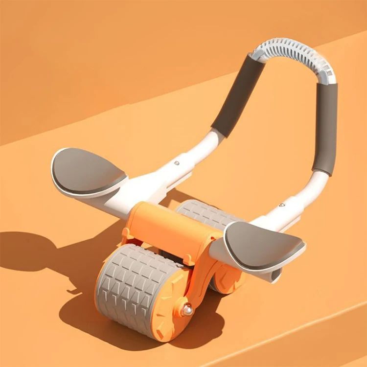 Ab Roller Wheel Automatic Rebound With 2 Elbow Support Flat Plate Exercise Wheel Silence Abdominal Wheel Home Exercise Equipment