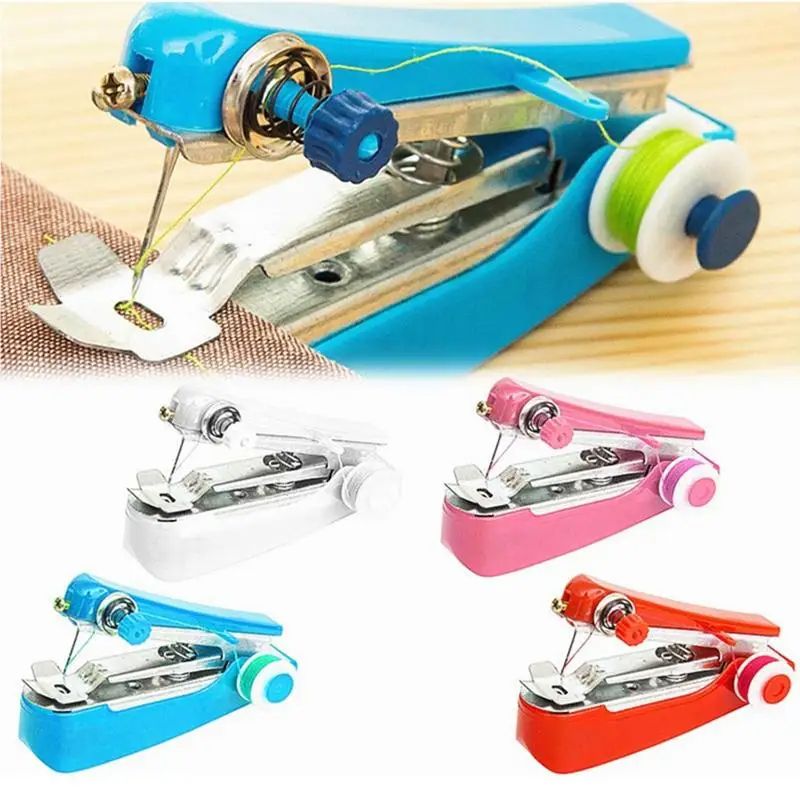 Portable Manual Sewing Machine Simple Operation Stitch Handy Knit Fabric Handmade Needlework Embroidery Mini DIY Apparel