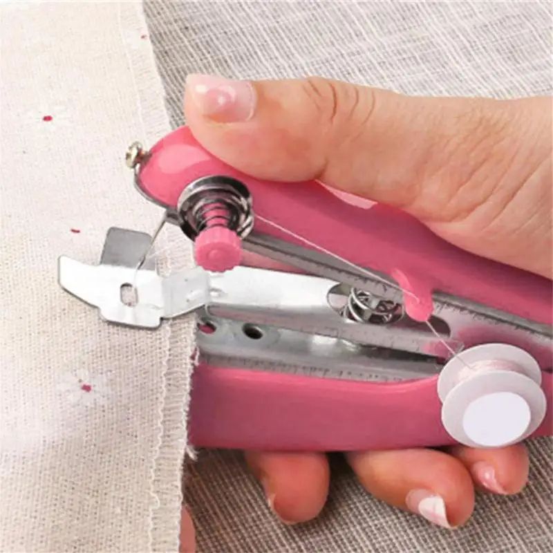 Portable Manual Sewing Machine Simple Operation Stitch Handy Knit Fabric Handmade Needlework Embroidery Mini DIY Apparel