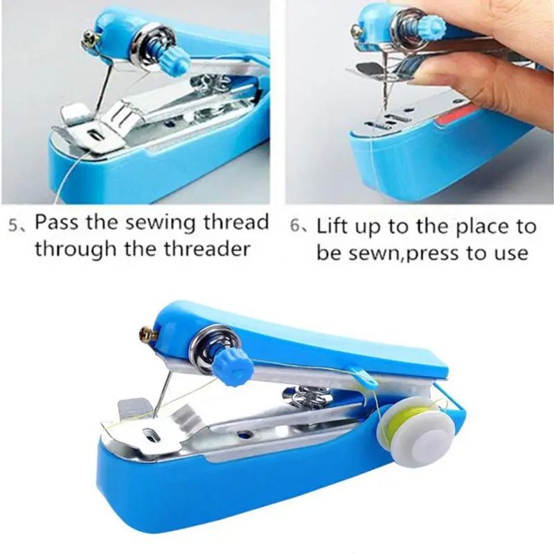 Portable Manual Sewing Machine Simple Operation Stitch Handy Knit Fabric Handmade Needlework Embroidery Mini DIY Apparel