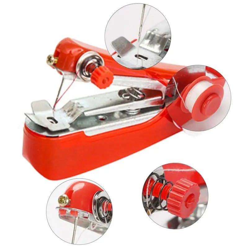Portable Manual Sewing Machine Simple Operation Stitch Handy Knit Fabric Handmade Needlework Embroidery Mini DIY Apparel