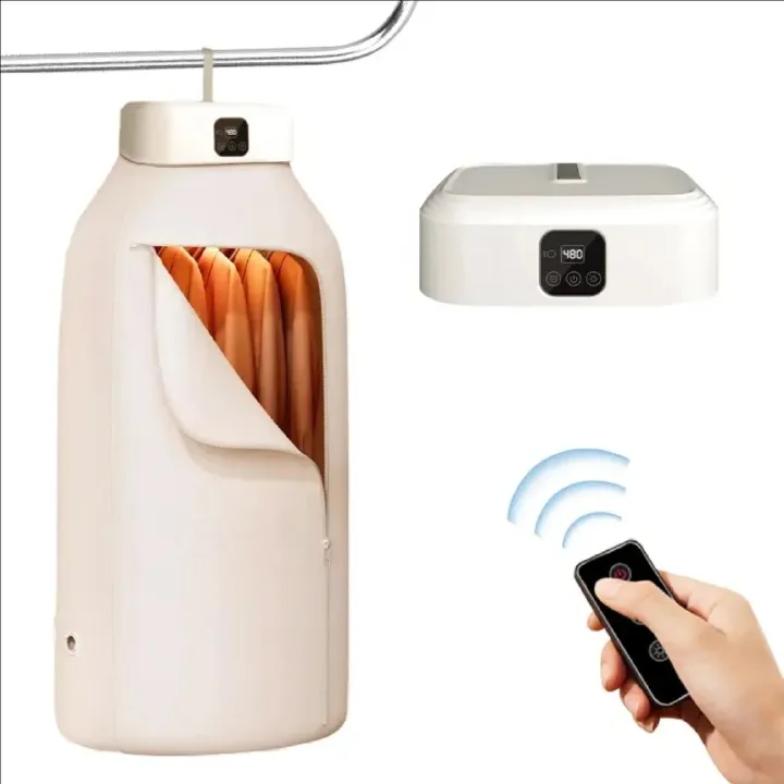 Portable Clothes Dryer， Laundry Dryers with Remote Control, Small Foldable Drying Machine with Dry Bag for Travel,RV, 10kg