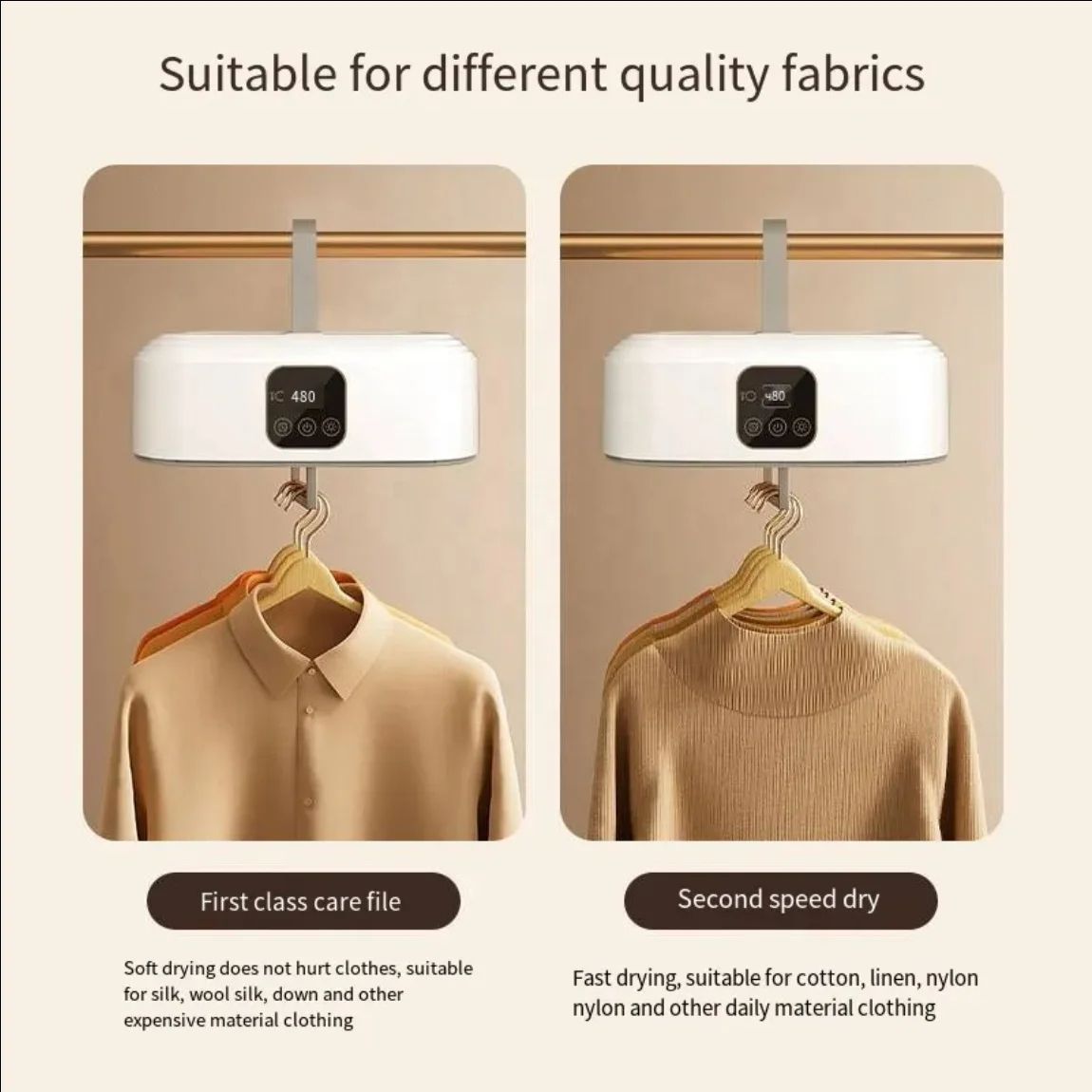 Portable Clothes Dryer， Laundry Dryers with Remote Control, Small Foldable Drying Machine with Dry Bag for Travel,RV, 10kg