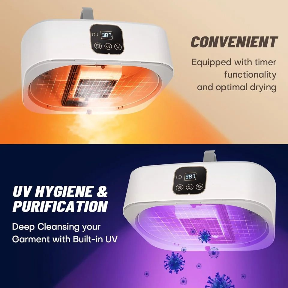 Portable Clothes Dryer， Laundry Dryers with Remote Control, Small Foldable Drying Machine with Dry Bag for Travel,RV, 10kg