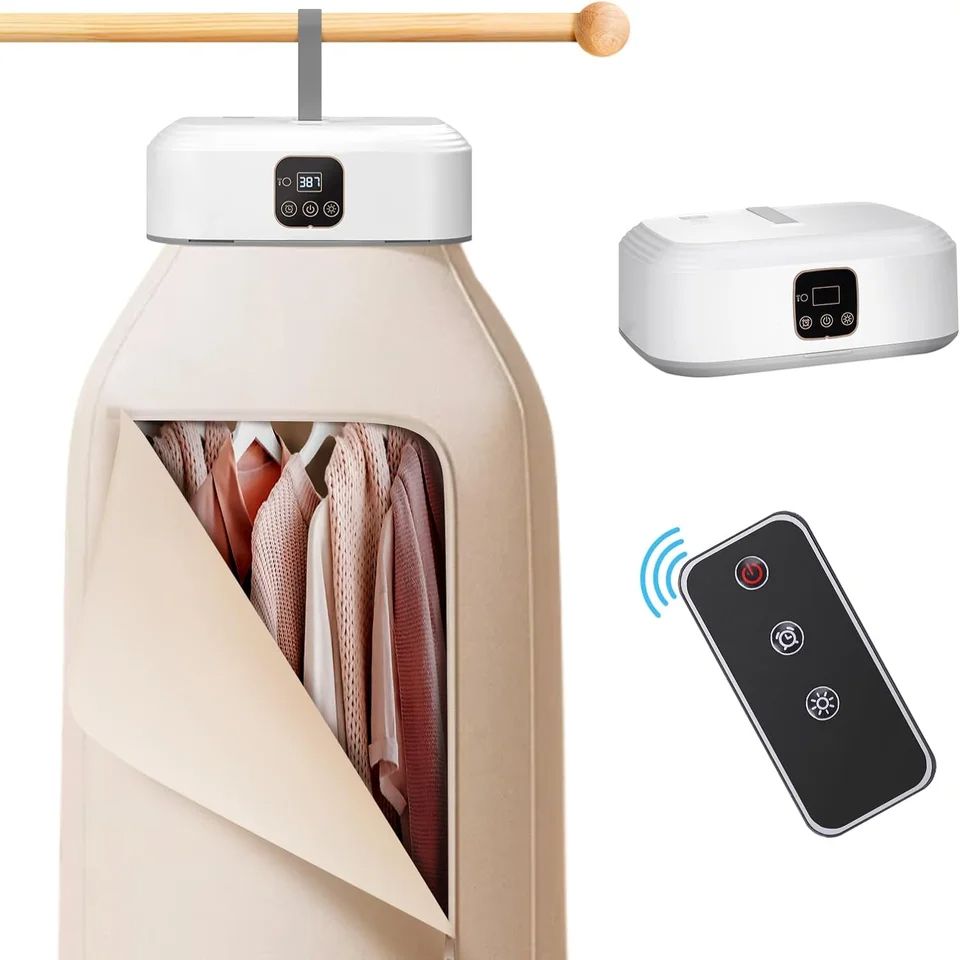 Portable Clothes Dryer， Laundry Dryers with Remote Control, Small Foldable Drying Machine with Dry Bag for Travel,RV, 10kg