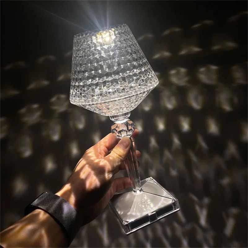 Crystal Table Lamp Rechargeable Touch Light-changing Eye Protection Lamp For Home Bedroom Bedside Decoration Lights