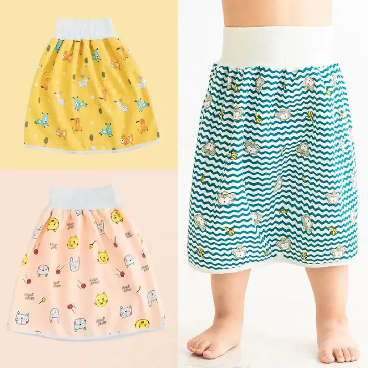 Baby Waterproof Diaper Pants Skirt for Potty Training Baby Comfy Diaper Short for Boys and Girls Sleeping Bedclothes