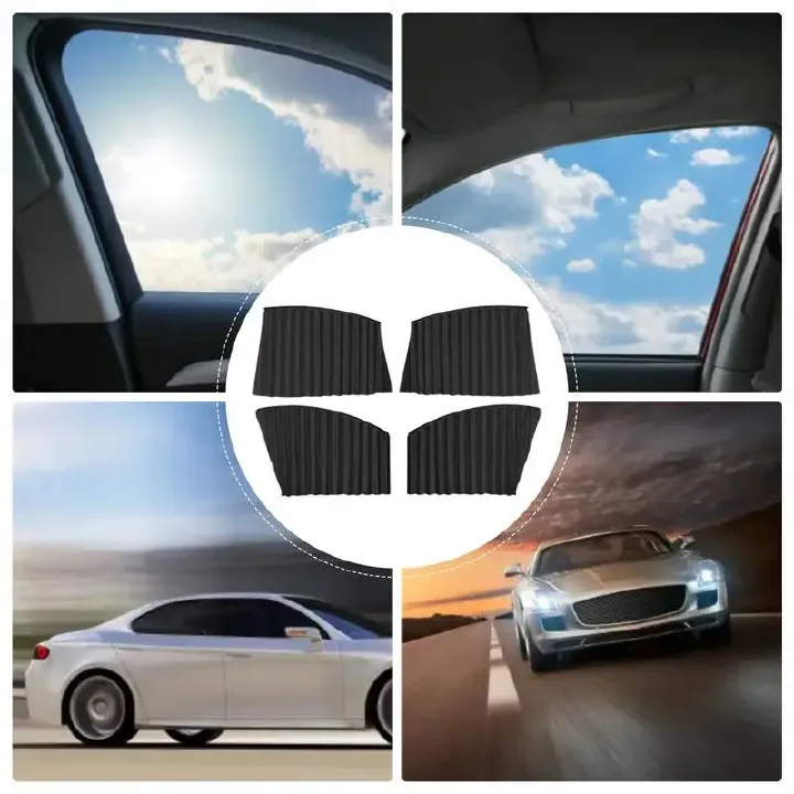 Car Sunshade Curtains Side Window Shade Magnetic Privacy Sun Shades Travel Accessories 4-Piece Set For Front & Rear Windows