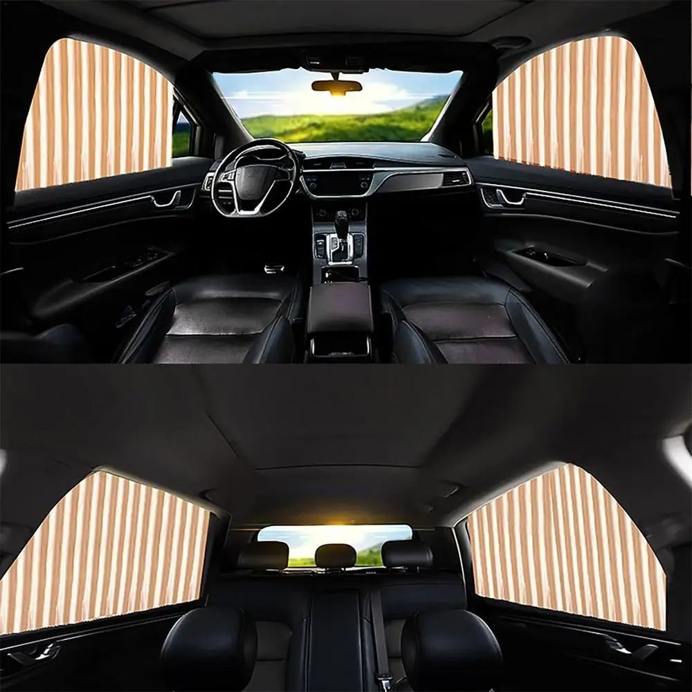 Car Sunshade Curtains Side Window Shade Magnetic Privacy Sun Shades Travel Accessories 4-Piece Set For Front & Rear Windows