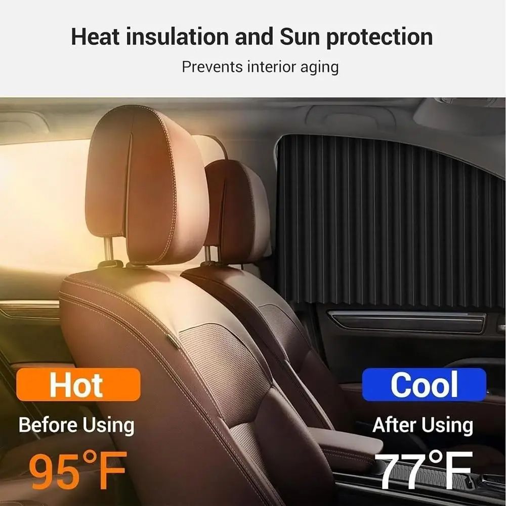 Car Sunshade Curtains Side Window Shade Magnetic Privacy Sun Shades Travel Accessories 4-Piece Set For Front & Rear Windows