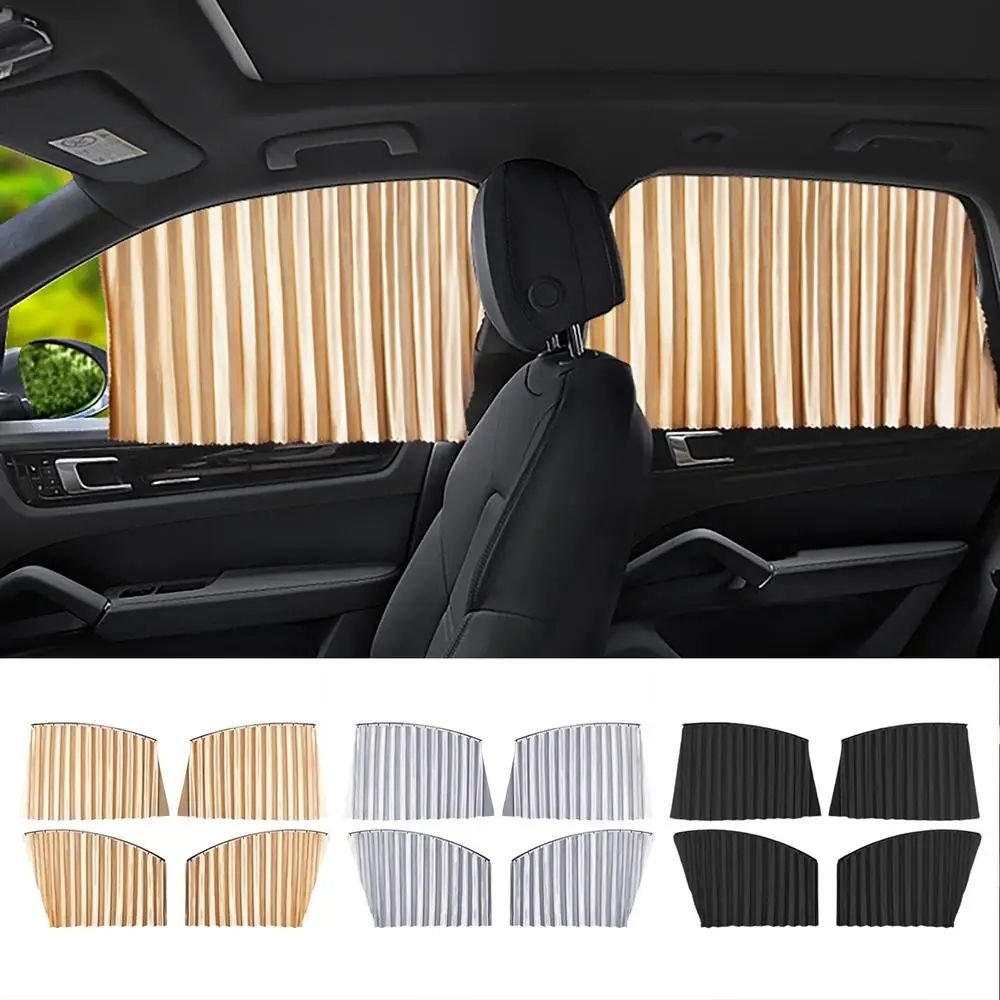 Car Sunshade Curtains Side Window Shade Magnetic Privacy Sun Shades Travel Accessories 4-Piece Set For Front & Rear Windows