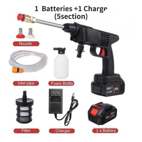 Portable High power (12000mAH 48V) Rechargeable battery 2 nozzle cordless car washer machine
