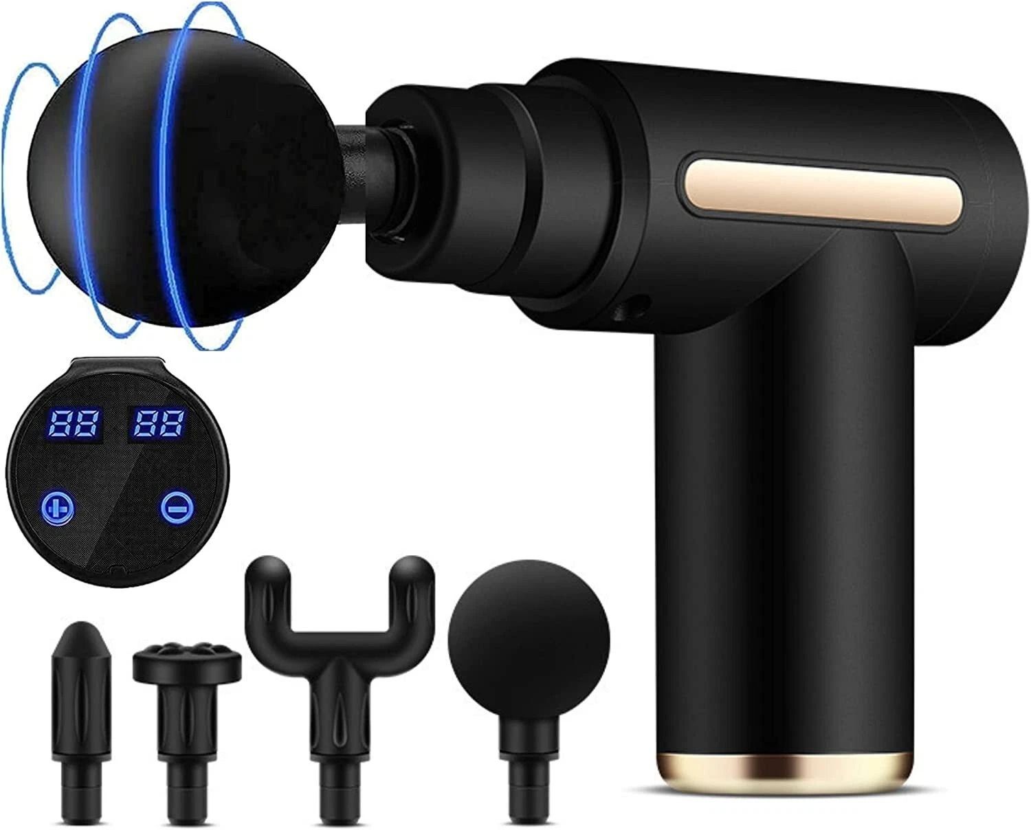 Electric Massage Gun Neck Back Body Massager Machine Portable Mini LCD Display Professional Fascia Gun Deep Relaxation Physiotherapy Muscle Pain Relief