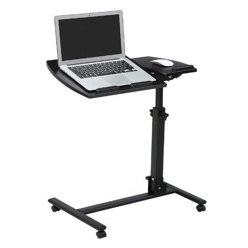 Adjustable Laptop Stand Movable Table Standing Computer Rolling Desk Over Sofa Desk TV Food Tray Hospital Bed Table Home Office Mini Furniture For Working Studying