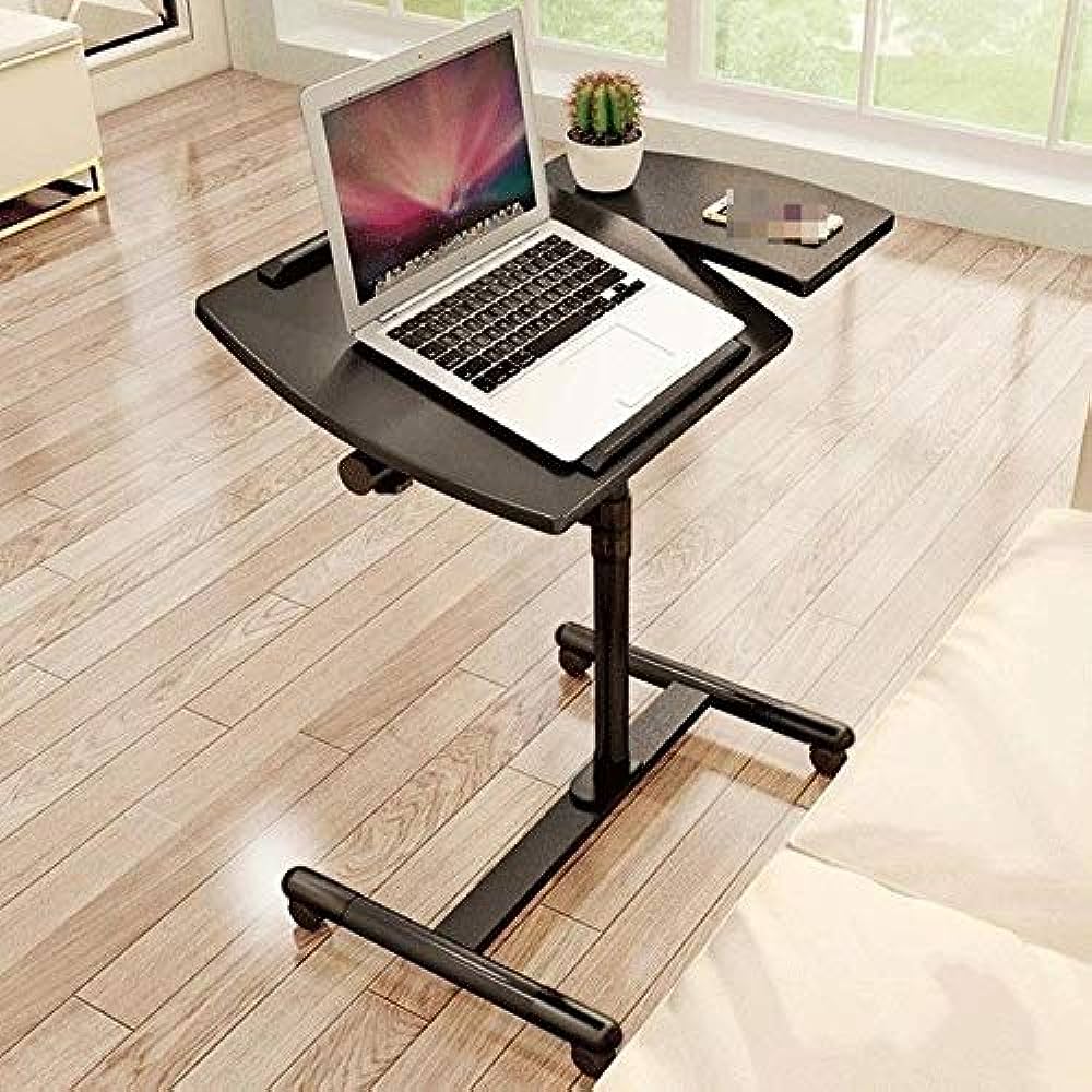 Adjustable Laptop Stand Movable Table Standing Computer Rolling Desk Over Sofa Desk TV Food Tray Hospital Bed Table Home Office Mini Furniture For Working Studying