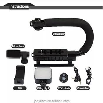 U-shaped Video making Bracket Handheld Video Making Stabilizer Kit Photography Video Rig Film Making Vlogging Recording Bracket Stabilizer For Phones & Camera AY-49U