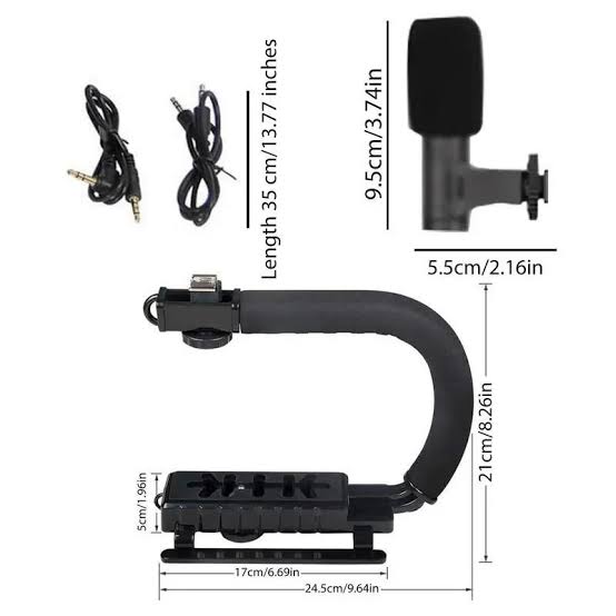 U-shaped Video making Bracket Handheld Video Making Stabilizer Kit Photography Video Rig Film Making Vlogging Recording Bracket Stabilizer For Phones & Camera AY-49U