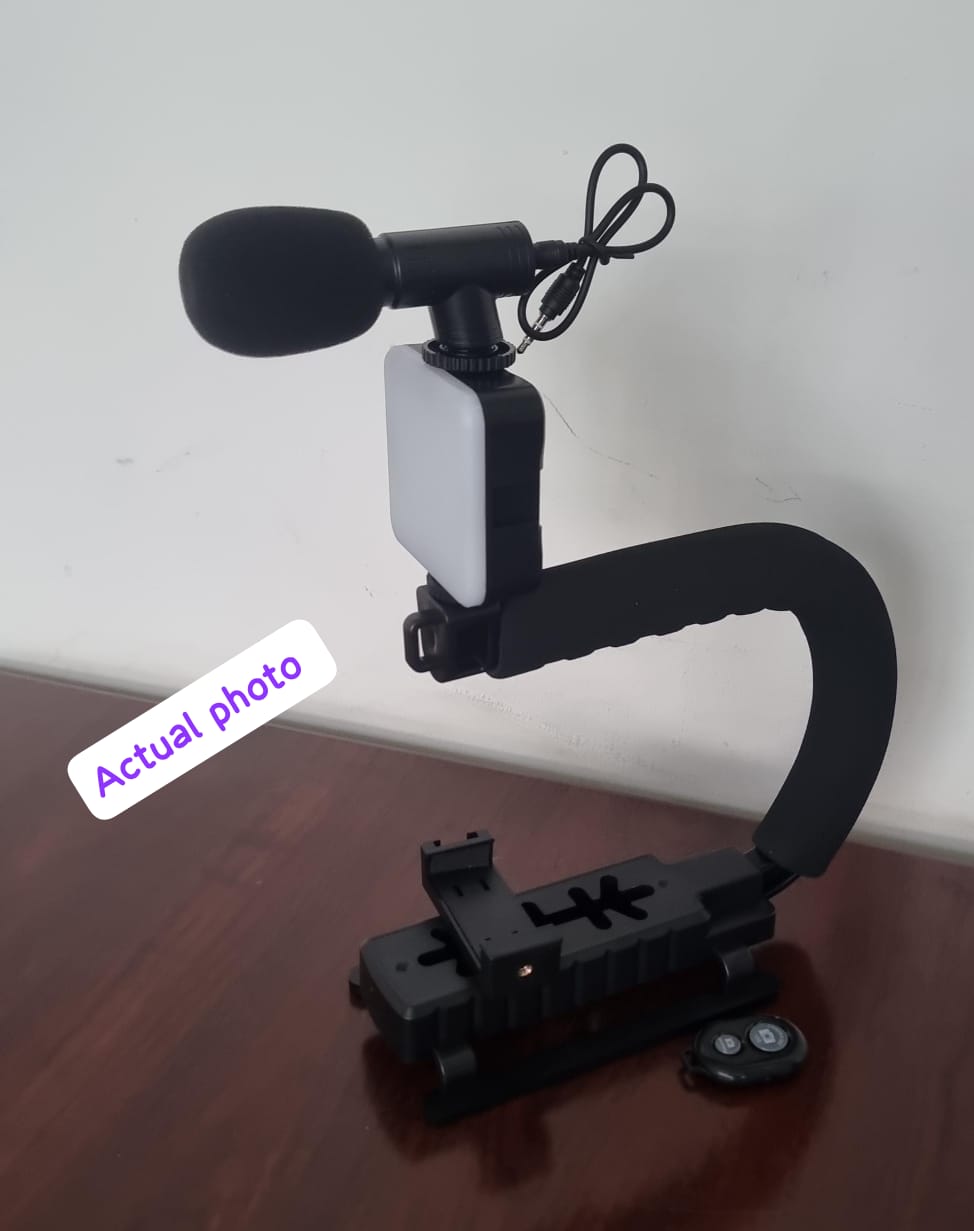 U-shaped Video making Bracket Handheld Video Making Stabilizer Kit Photography Video Rig Film Making Vlogging Recording Bracket Stabilizer For Phones & Camera AY-49U