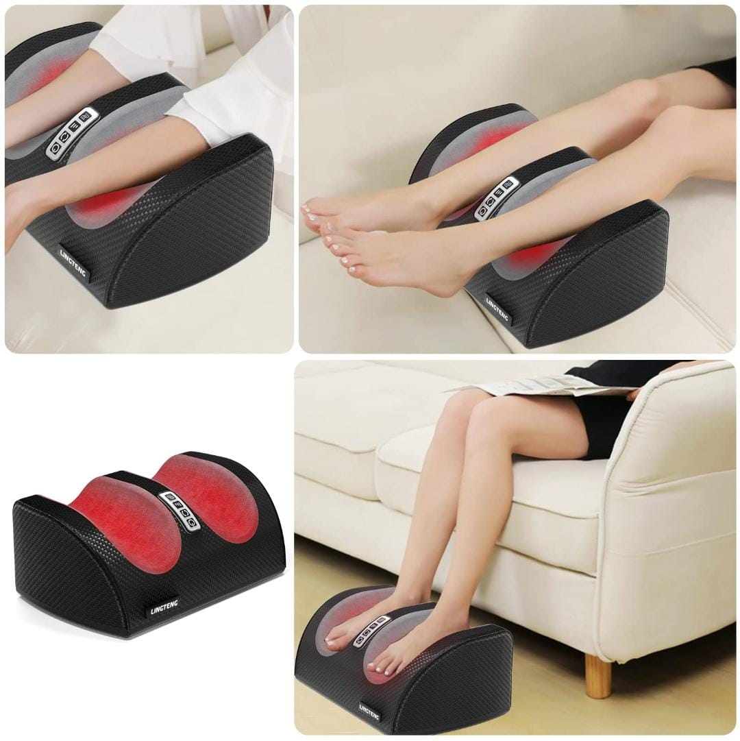 Electric Foot Massager Roller Feet Massage Infrared Heating Electric Kneading Foot Massager Machine Electric Deep Kneading Spa Feet Massager