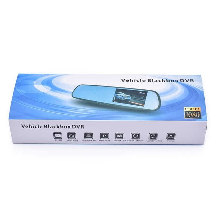 Car Video Recorder Full HD 1080P Car Video Camera Dual Lens for Vehicles Front & Rearview Mirror Car DVR Dash Cam Reverse Parking System - 4.3"