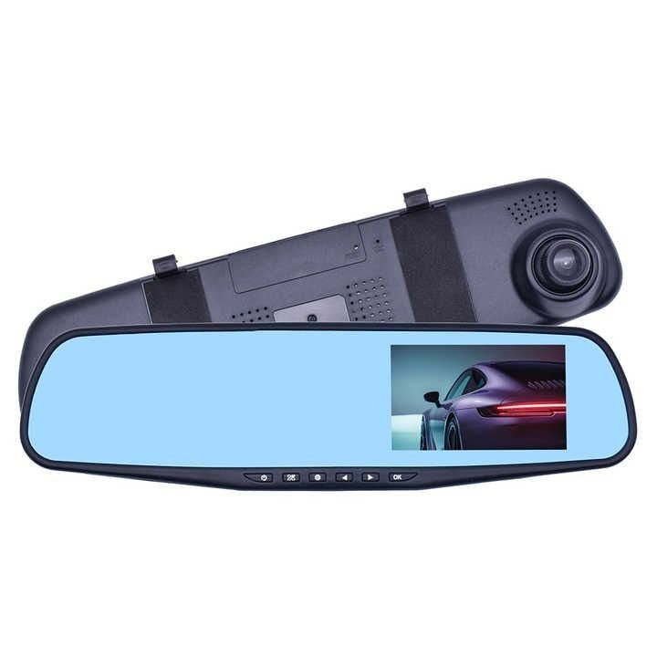 Car Video Recorder Full HD 1080P Car Video Camera Dual Lens for Vehicles Front & Rearview Mirror Car DVR Dash Cam Reverse Parking System - 4.3"