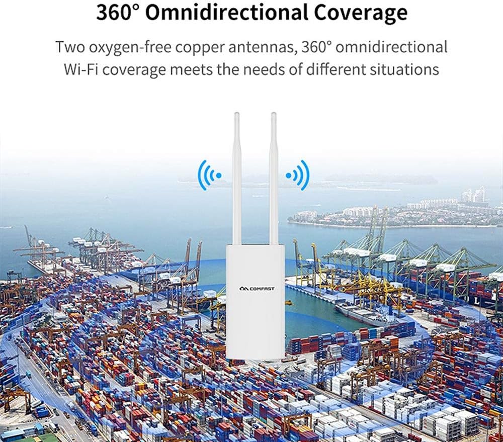 1200Mbps Dual Band High Power WiFi Router 500m Radius Outdoor Wireless Access Point IP66 Waterproof for Home or Business Use