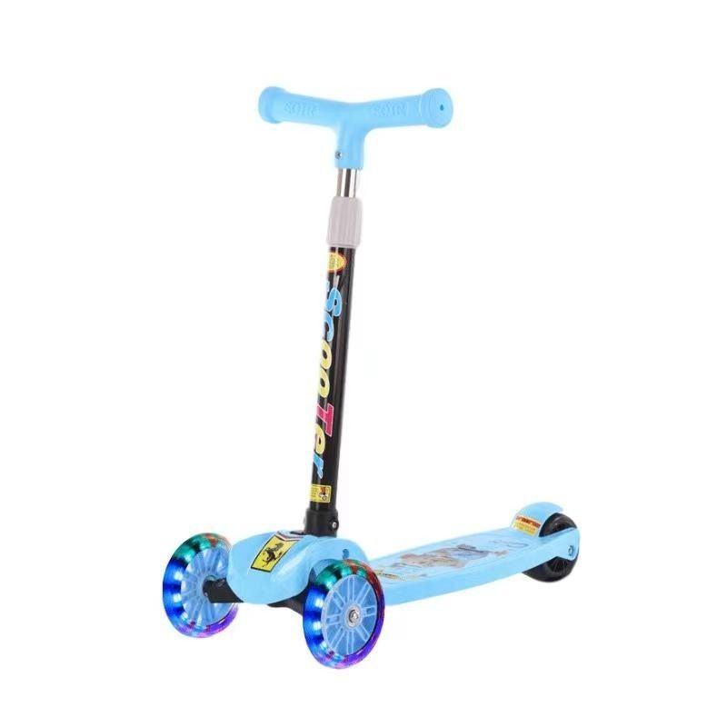 Mini kids Kick Scooter with LED Wheels Adjustable Height Foldable Outdoor Toys Push Kids Scooter