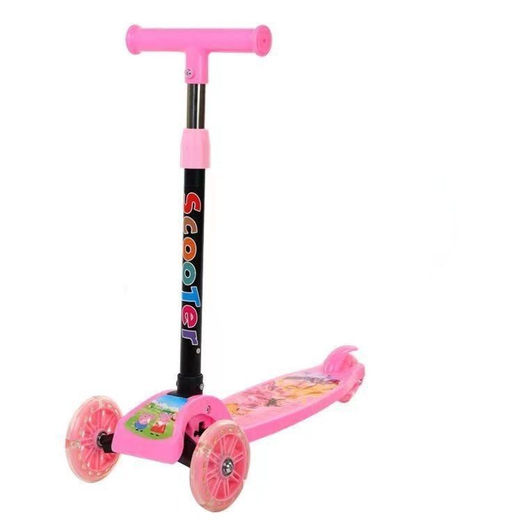 Mini kids Kick Scooter with LED Wheels Adjustable Height Foldable Outdoor Toys Push Kids Scooter