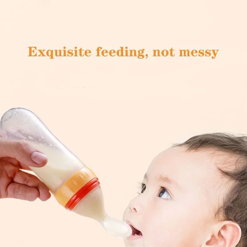 90ML Baby Fruit Feeder Pacifier: Self Feeding Baby Food Feeder for Teething Relief - Squeeze Baby Food Dispensing Spoon
